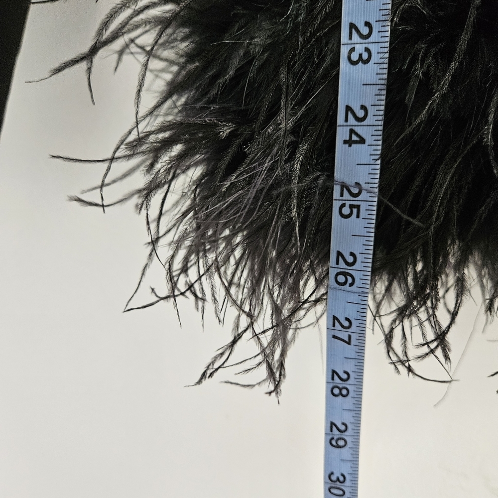 Missguided Women's Black Ostrich Feather Hem Jacket/Blazer - Picture 10 of 12